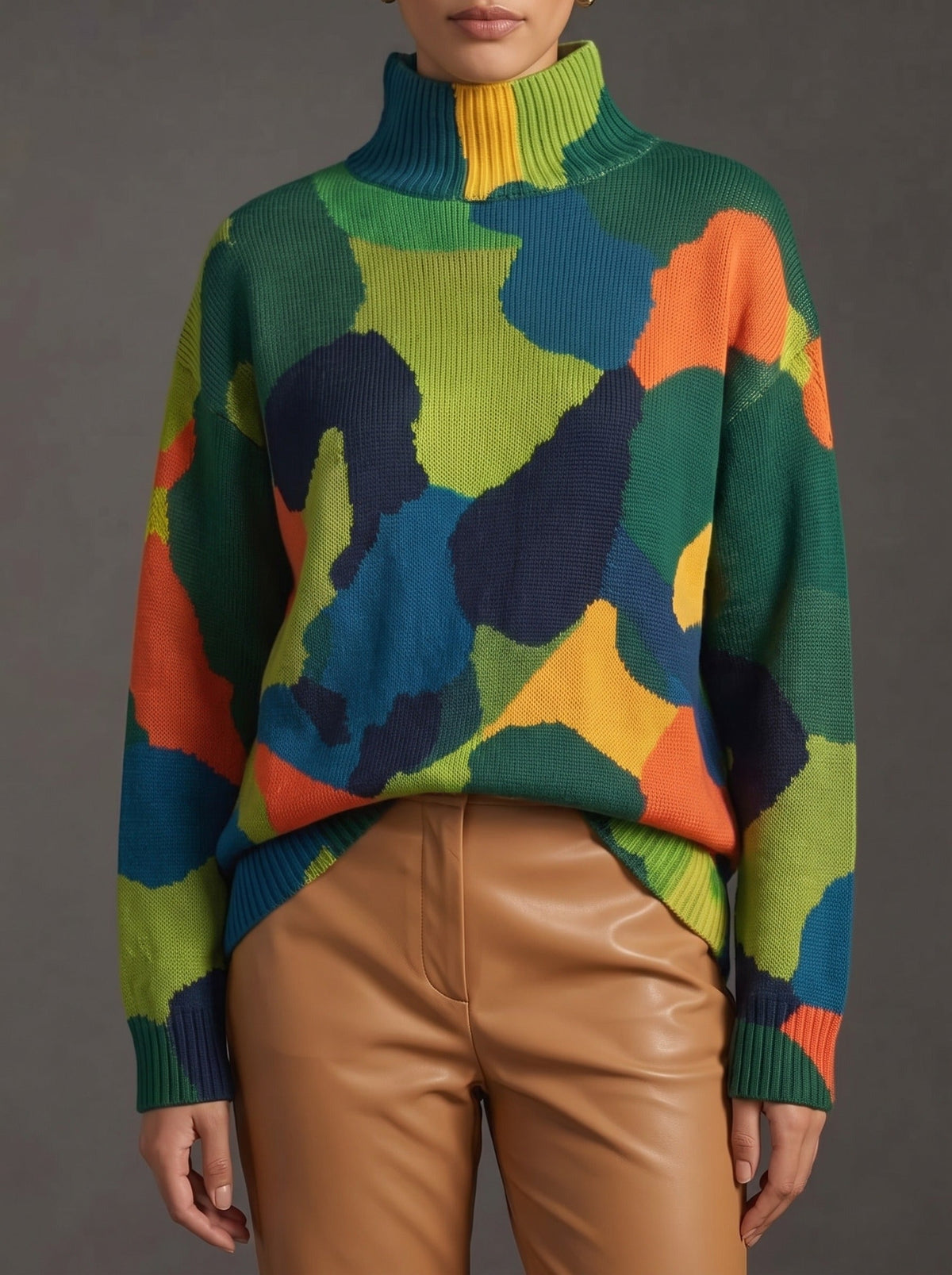 RENNICK | Jersey de Cuello Alto Bloques de Color Abstractos