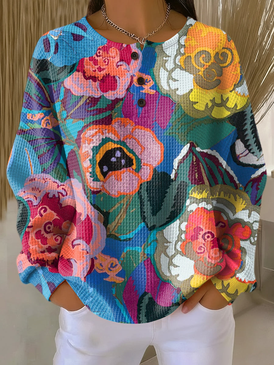 IDA | Jersey con Grandes Flores de Colores