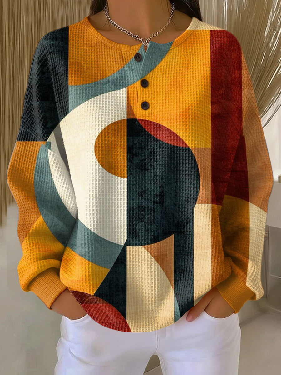 LÆRKE | Jersey de Gofre con Patrón Geométrico