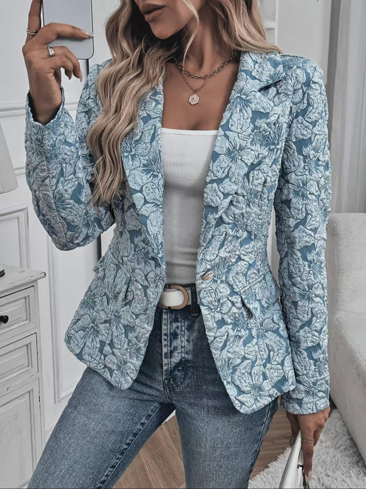 PALOMA | Blazer Jacquard Paisley Entallado