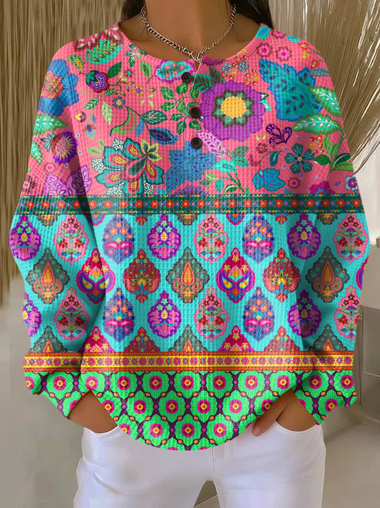 SIGN | Jersey con Rayas Florales Étnicas