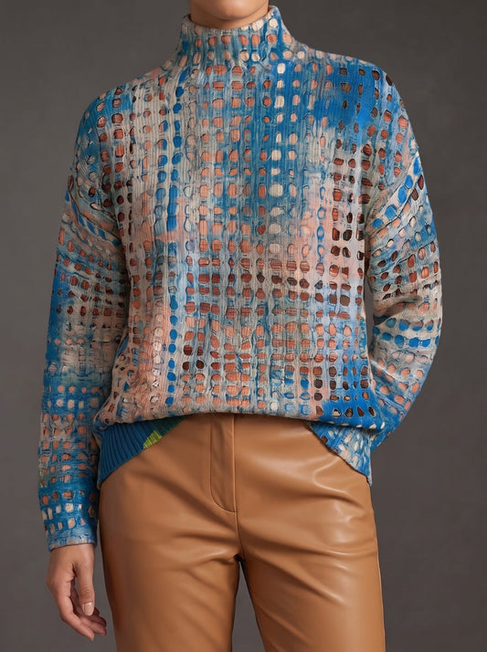 HAVILAH | Jersey de Cuello Alto Rejilla Índigo