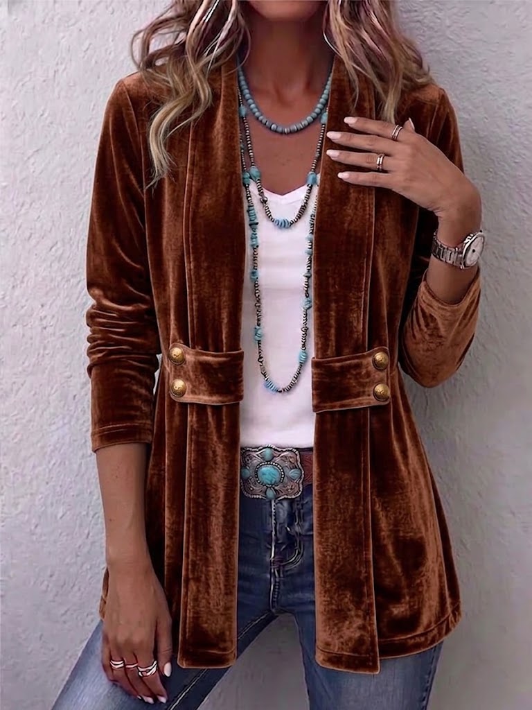 HOLLIWELL | Chaqueta Vintage Solapa Manga Larga Abierta
